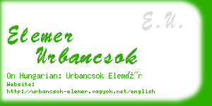 elemer urbancsok business card